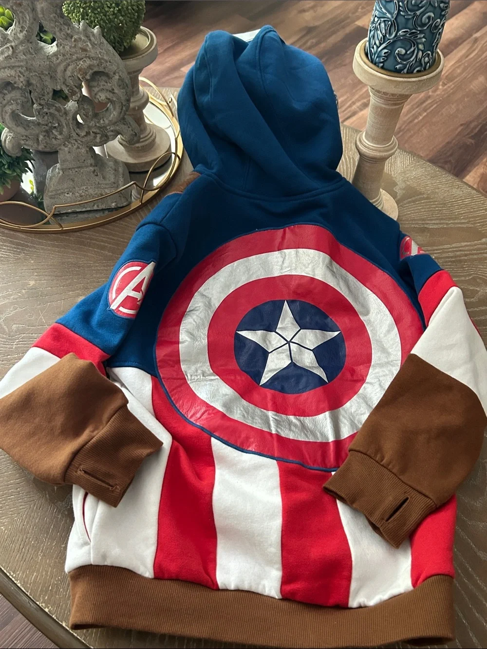 NWOT! Disney Marvel Avengers Captain America Kids Hooded Costume Hoodie Jacket